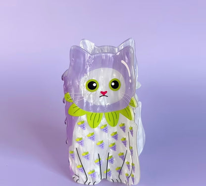 Pinza para el cabello Gatito Uva