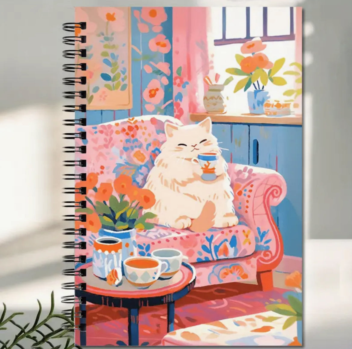 Cuaderno Rayado Gato Sofá