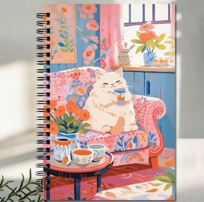 Cuaderno Rayado Gato Sofá