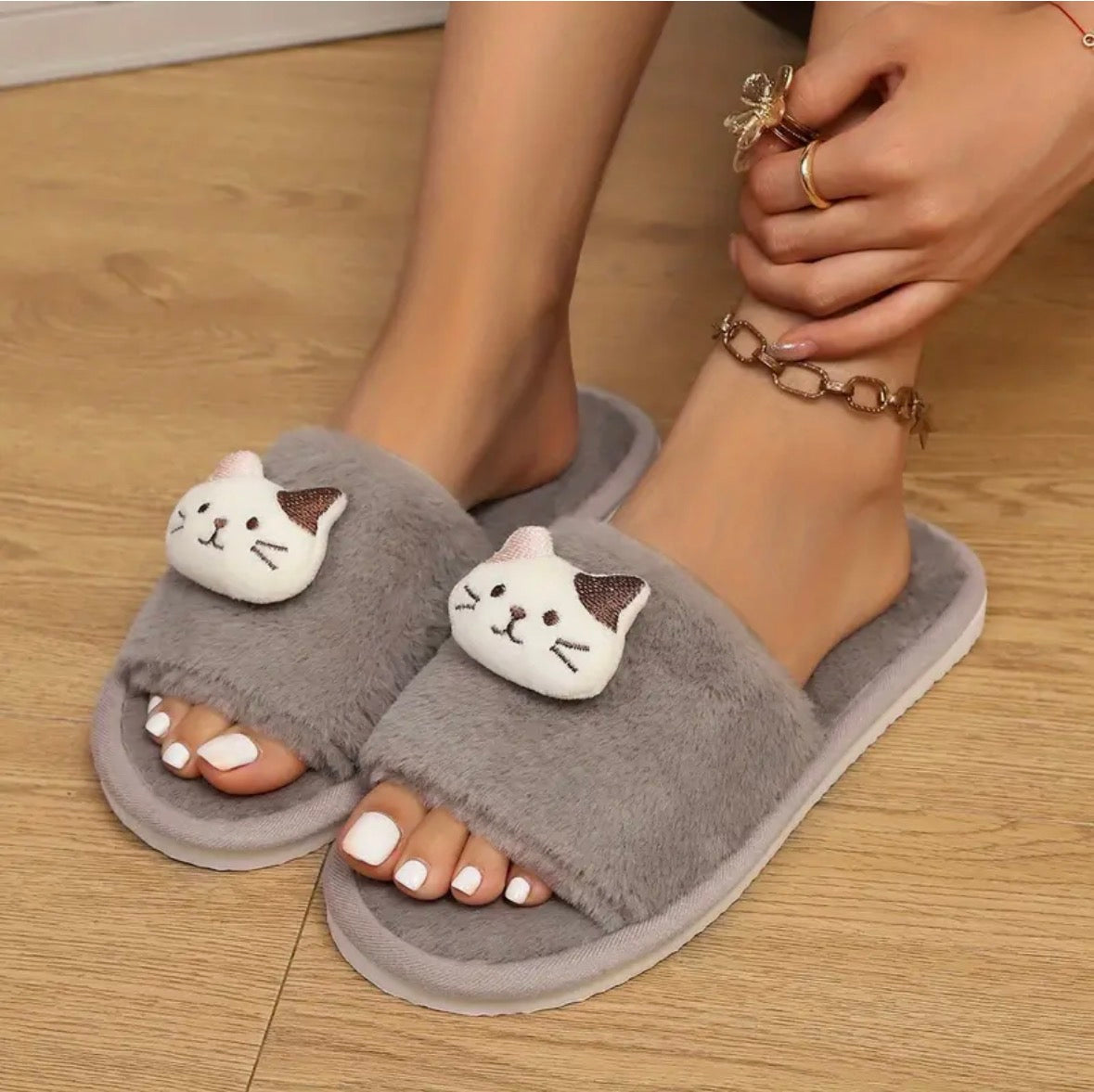 Pantuflas Gatito - Gris
