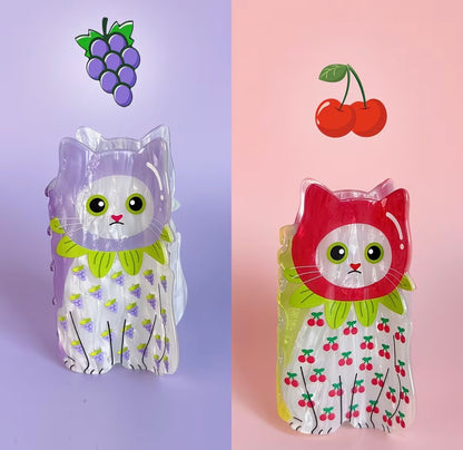 Pinza para el cabello Gatito Cereza