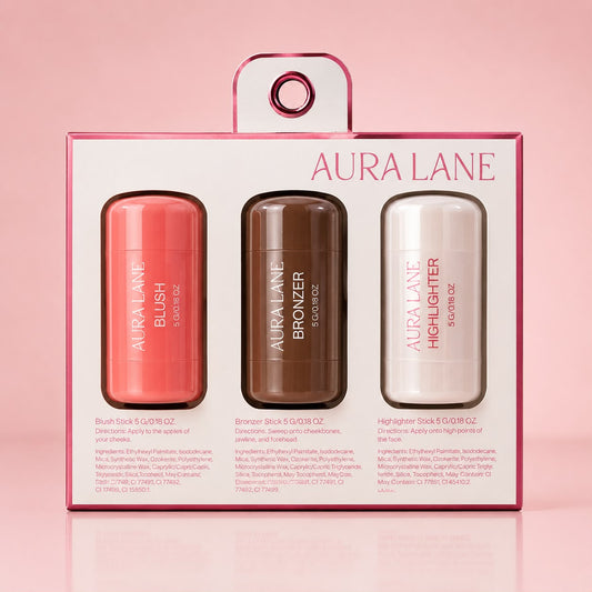 Creme Blush, Bronzer and Highlitter Sticks Aura Lane