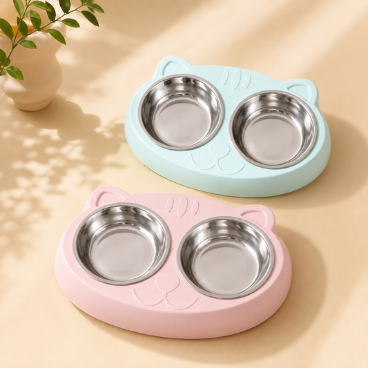 Comedero Cara Gato Bowl Acero
