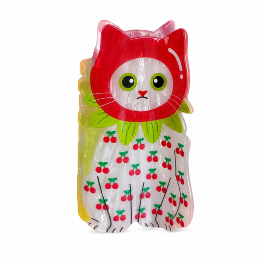 Pinza para el cabello Gatito Cereza