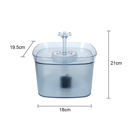 Fuente para gatos cuadrada transparente 2.5L