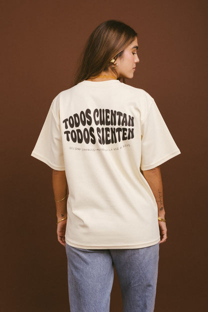 Camiseta Todos Sienten - Marfil
