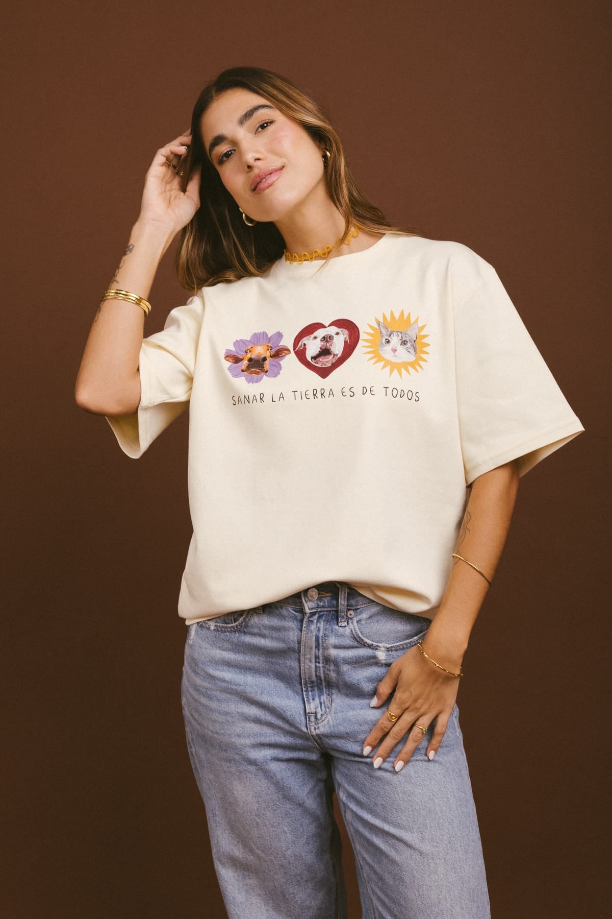 Camiseta Todos Sienten - Marfil
