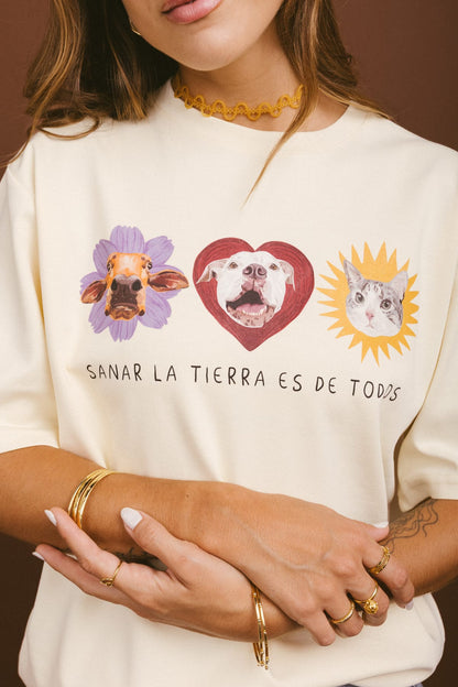 Camiseta Todos Sienten - Marfil