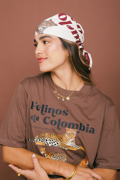 Pañoleta Felinos de Colombia Marfil