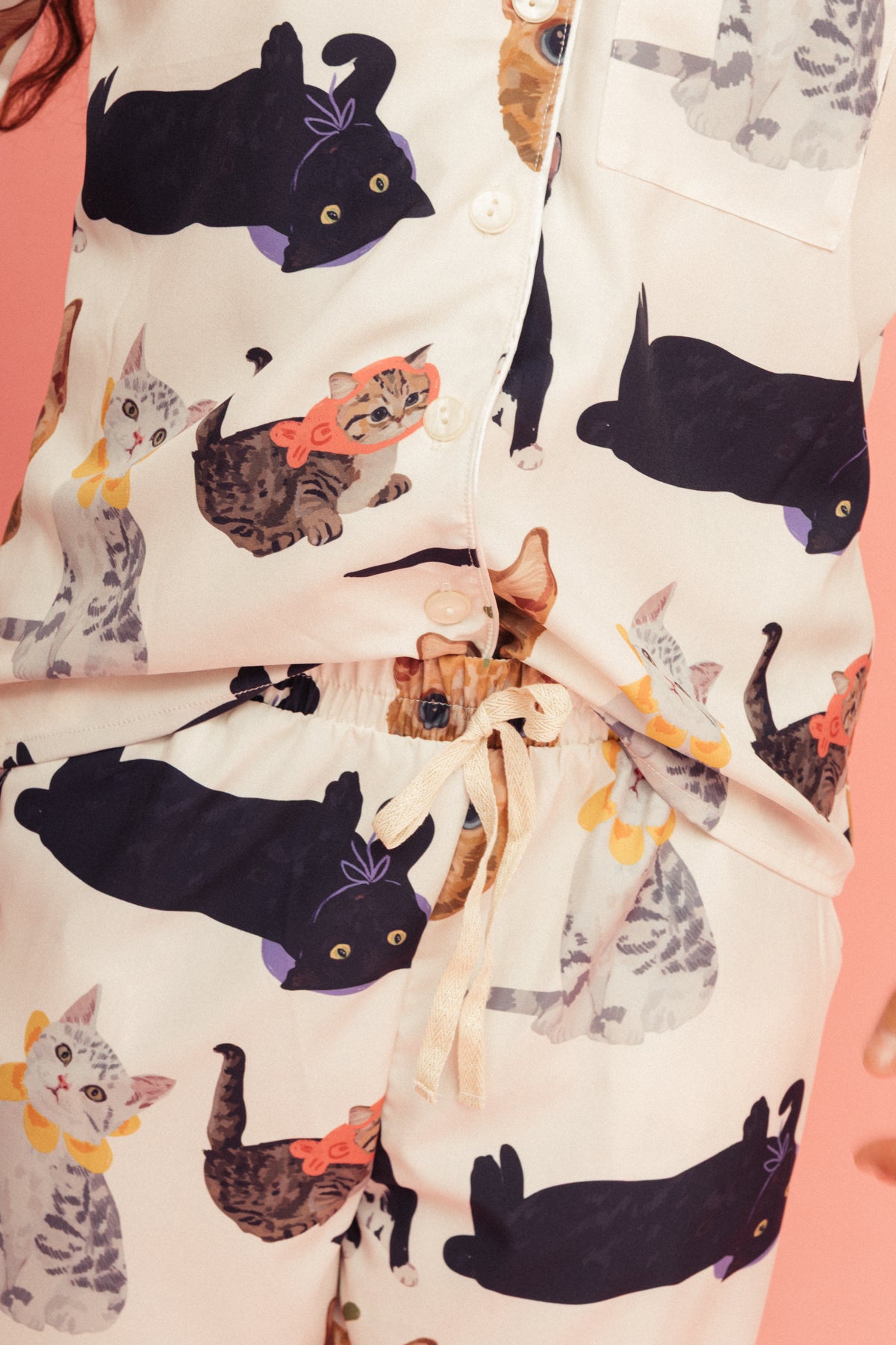 Pijama Pantalón Michis Marfil