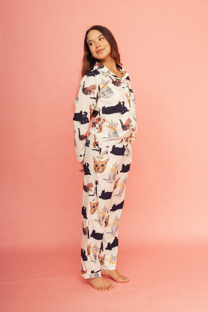 Pijama Pantalón Michis Marfil