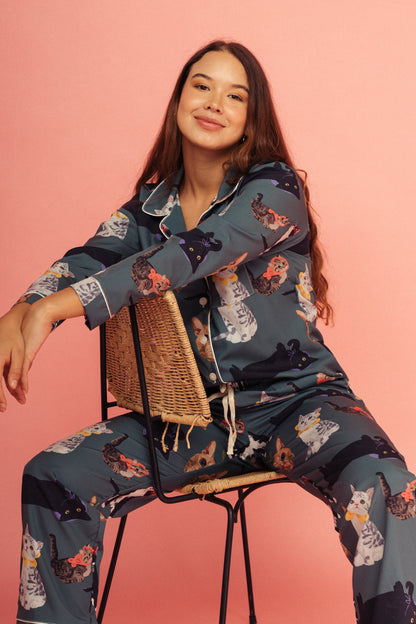 Pijama Pantalón Michis Verde