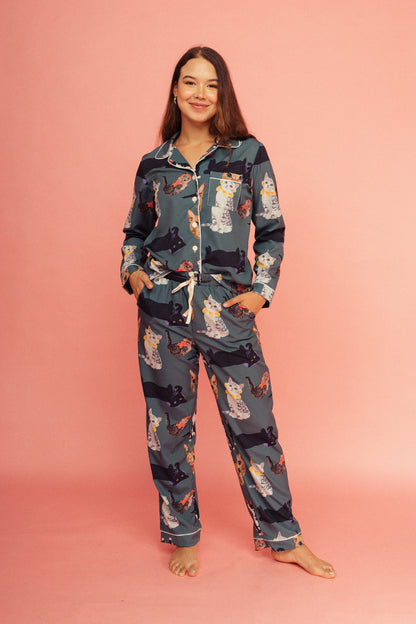 Pijama Pantalón Michis Verde