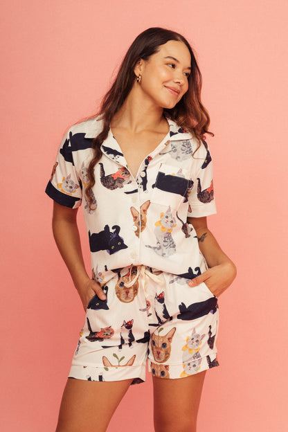 Pijama Short Michis Marfil