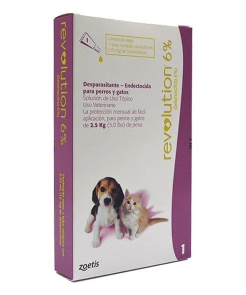 Pipeta Antipulgas para gatos cachorros Revolution 6%