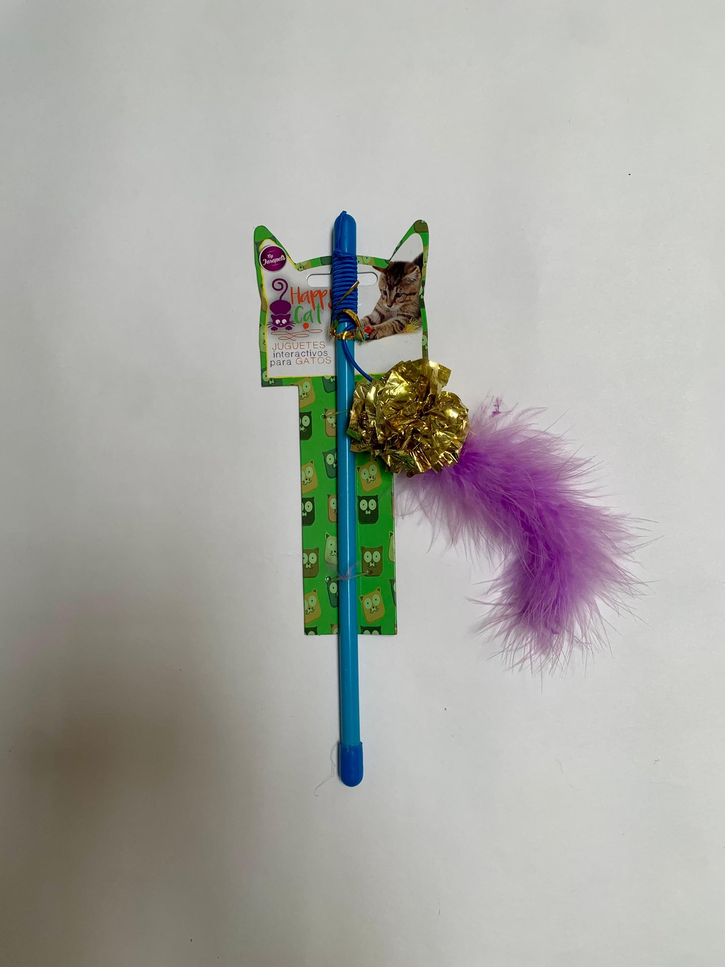 Vara con plumas y pompom brillante