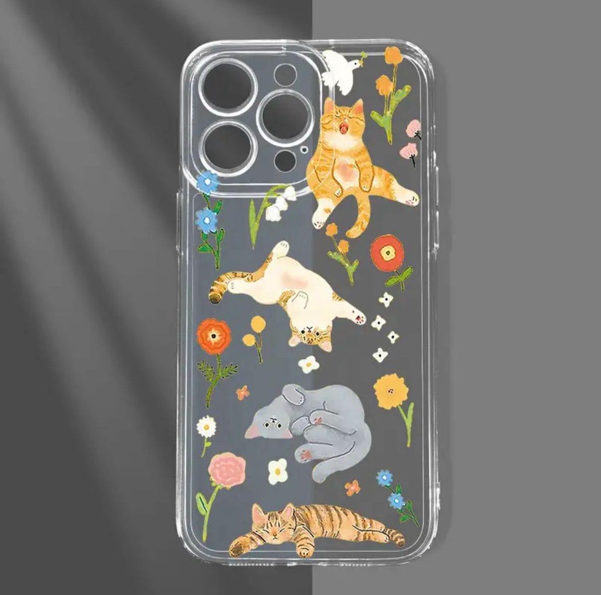 Estuche  Flores y Gatos para Iphone