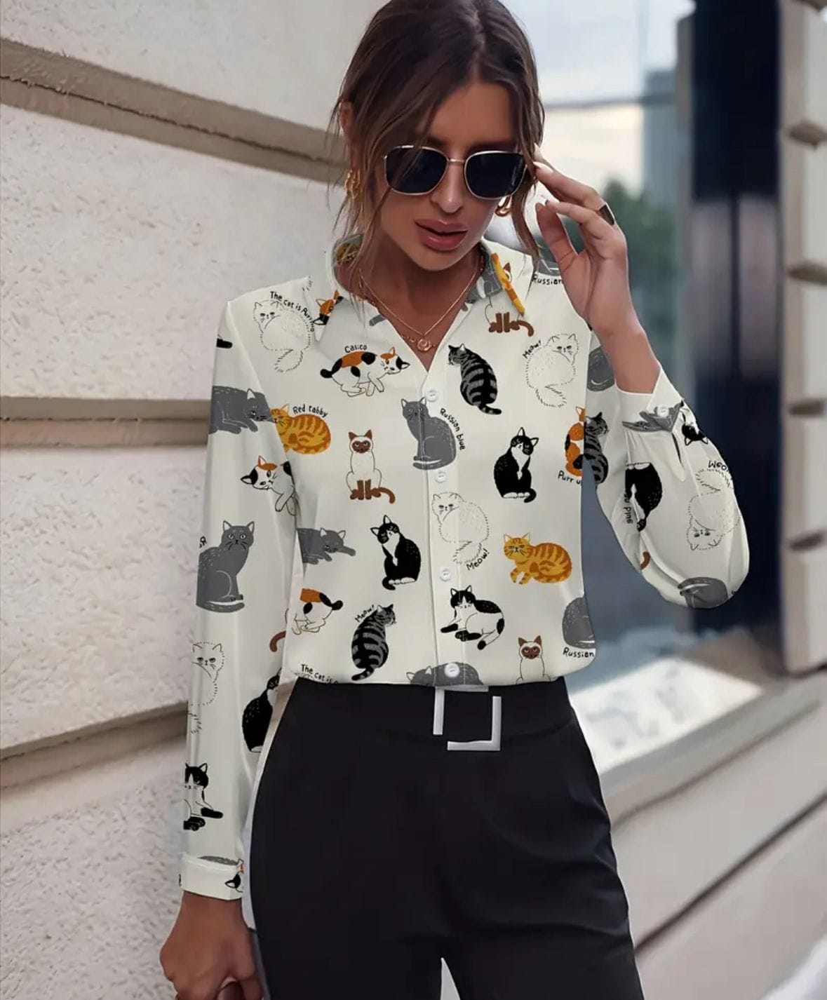 Camisa Manga Larga Cat Lover