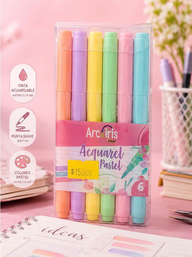 Set de Marcadores Acquarel Pastel