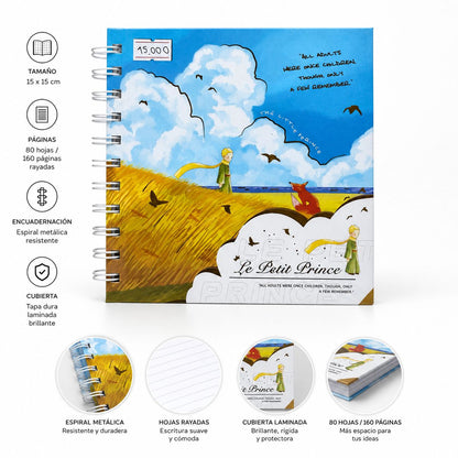 Cuaderno El Principito Azul Claro