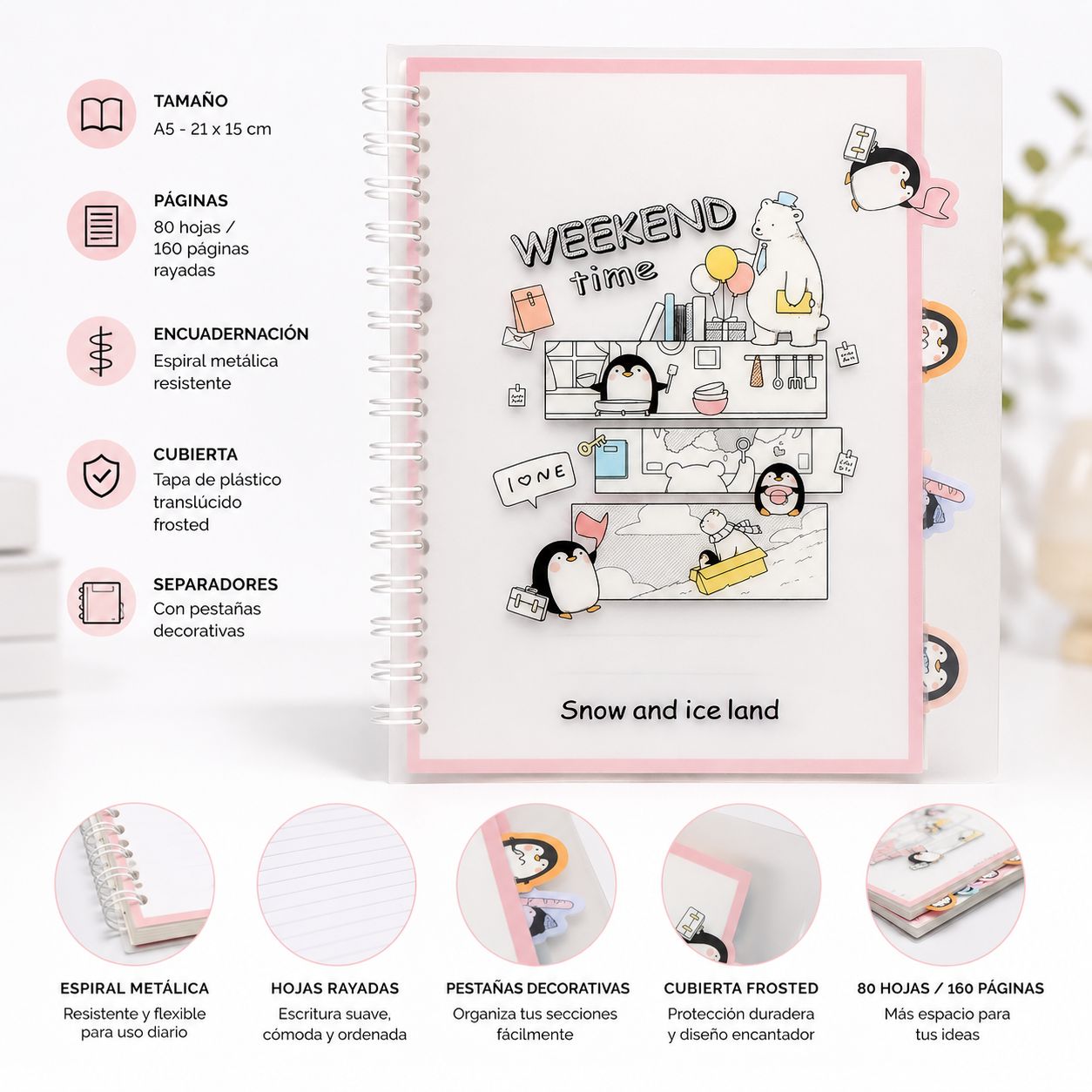Cuaderno Espiral Weekend Time – Snow and Ice Land