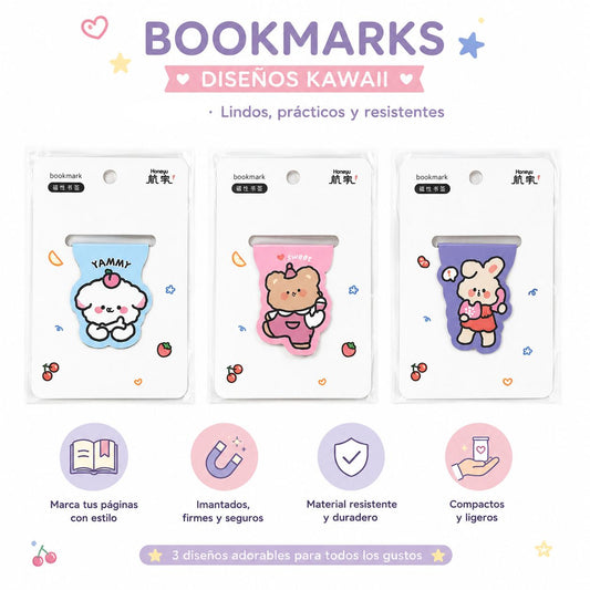 Separadores Magnéticos Kawaii para Libros