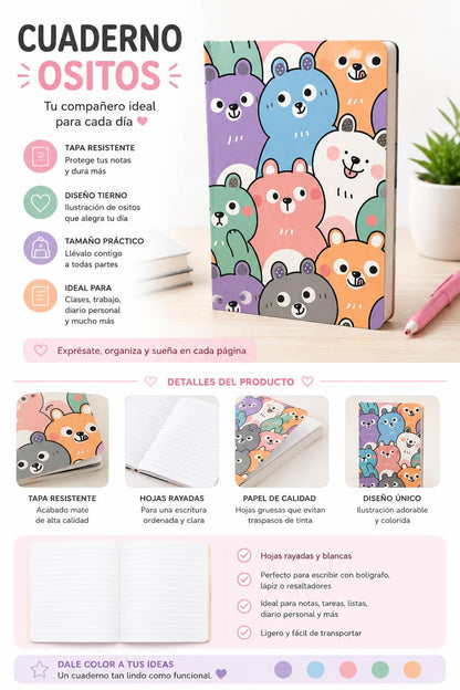 Libreta Cute Bears Party