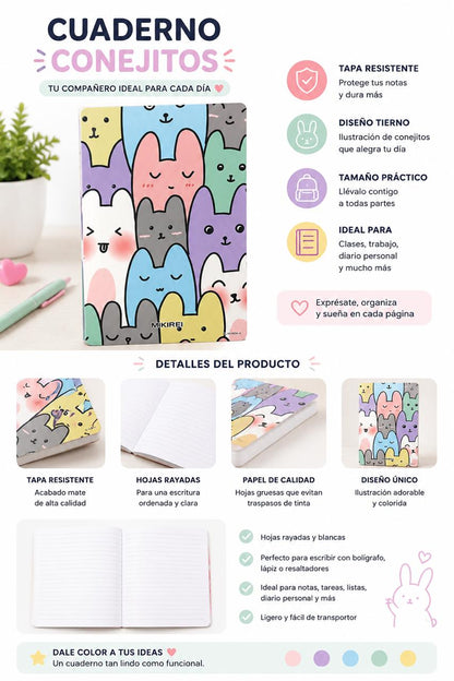Libreta Cute Bunny Party