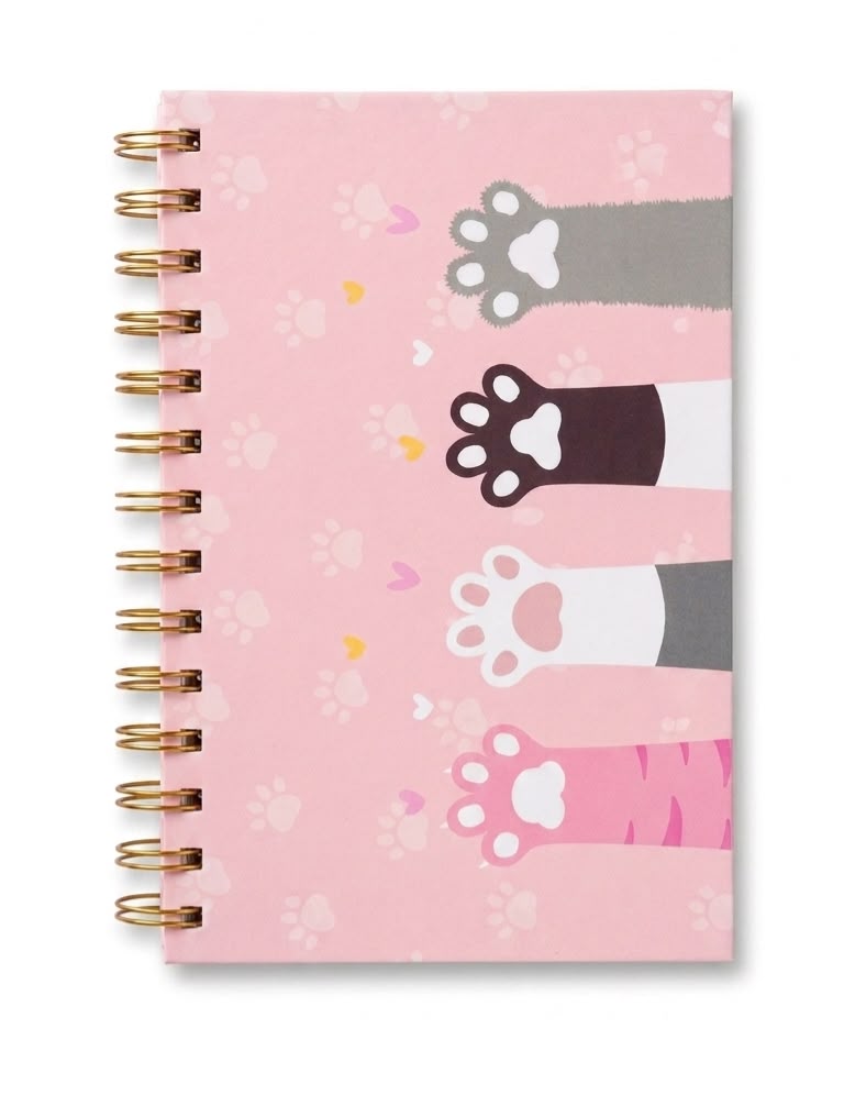Libreta de Notas con Diseño de Patitas