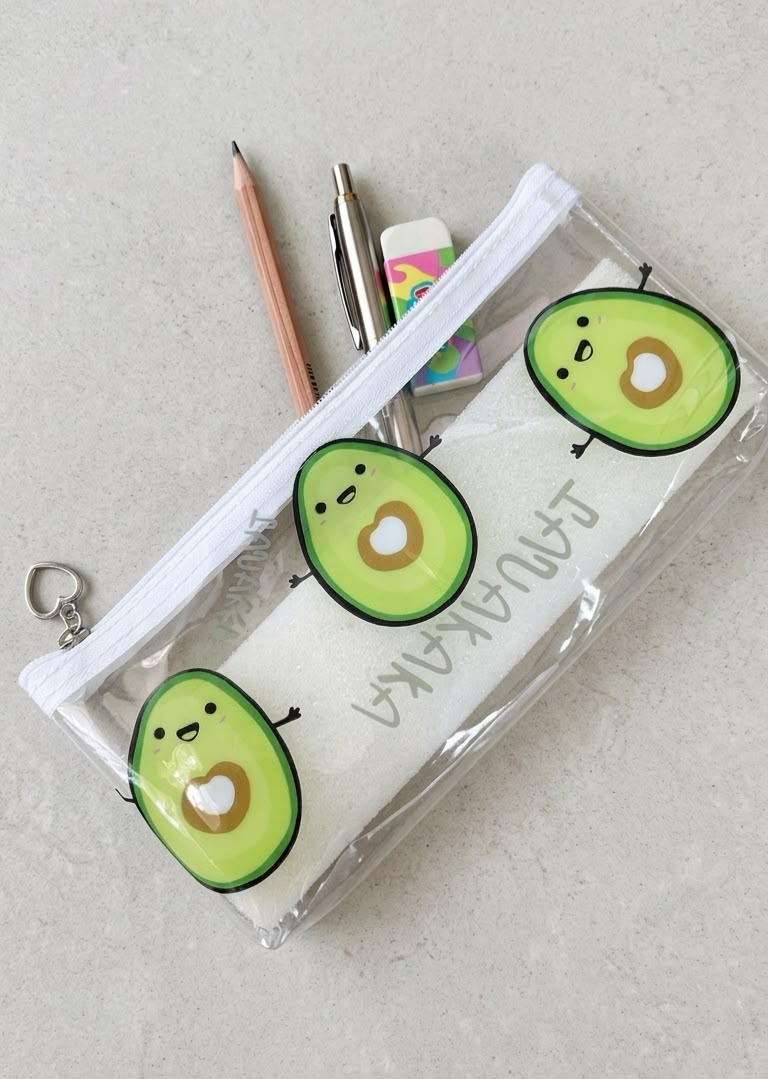 Estuches Transparente de Aguacate Kawaii
