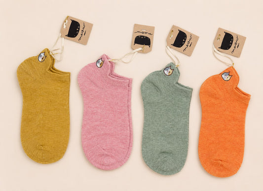 Medias Tobilleras Bordadas con Gatito