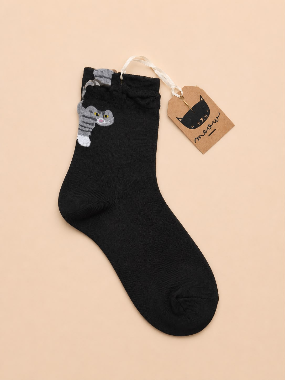 Medias con gatos y colita en relieve