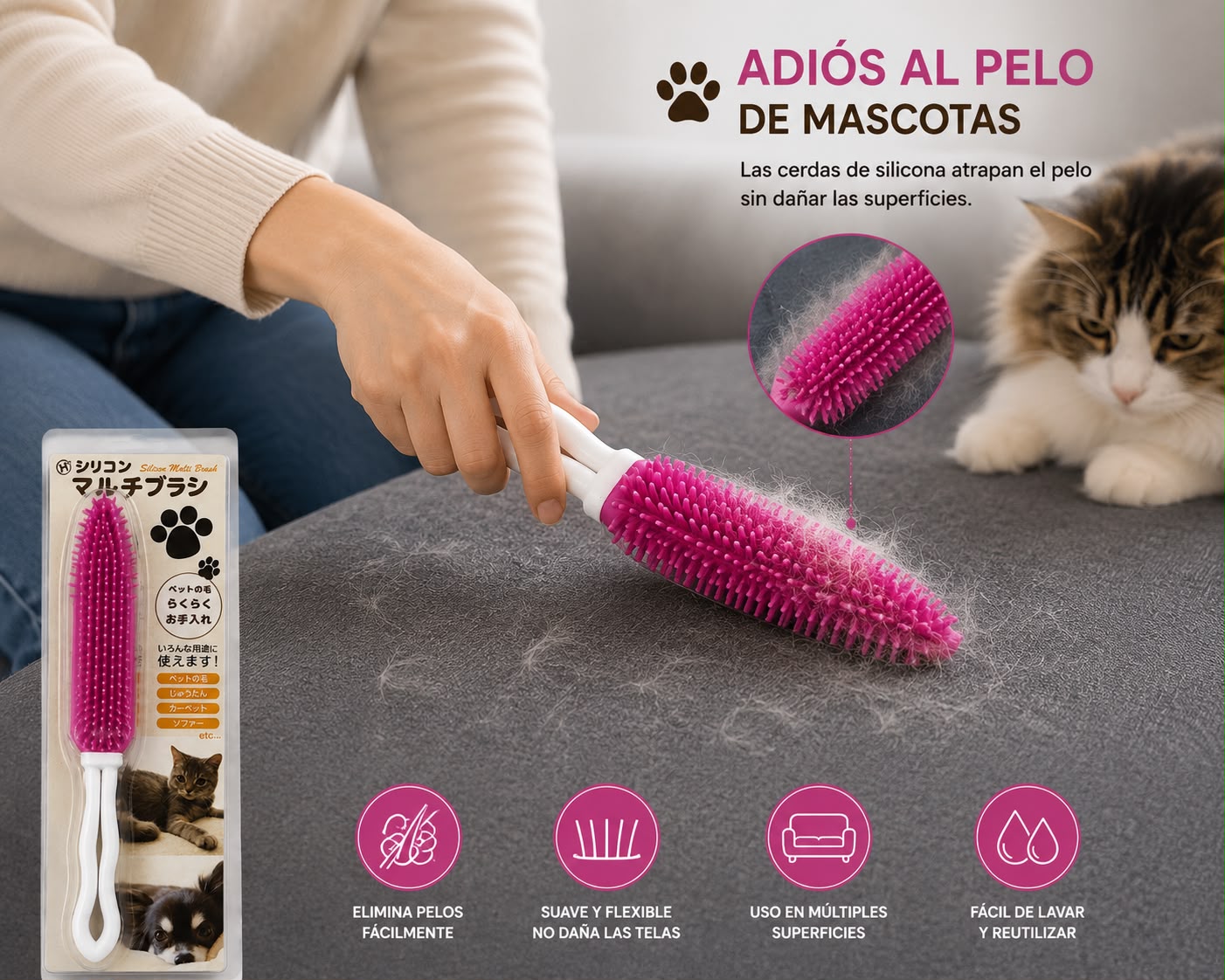 Cepillo Multifuncional de Silicona