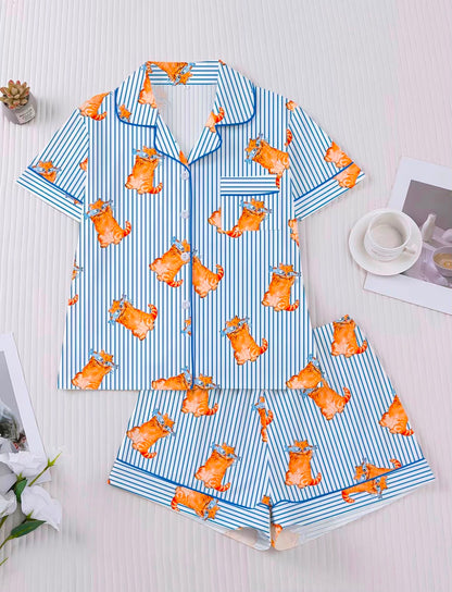 Pijama de Gatos y rayas