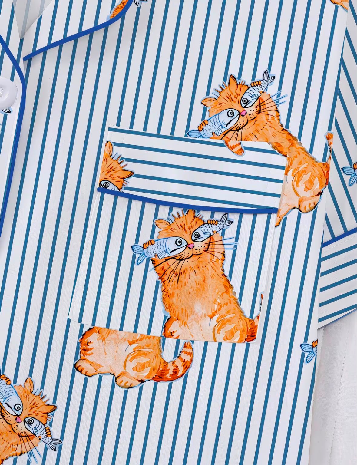 Pijama de Gatos y rayas