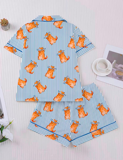 Pijama de Gatos y rayas