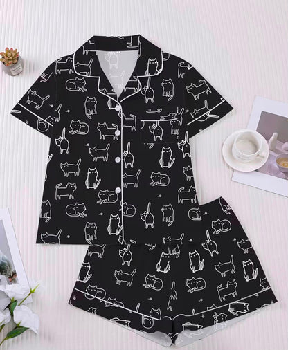 Pijama de Gatos Negra