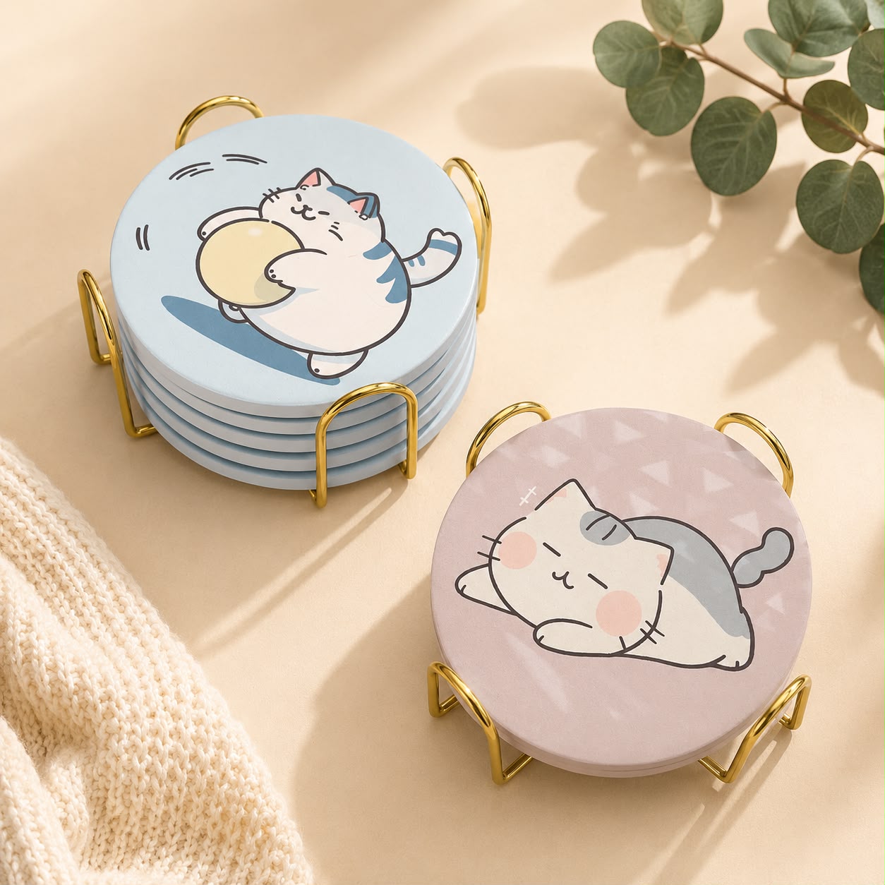 Set Portavasos gatos