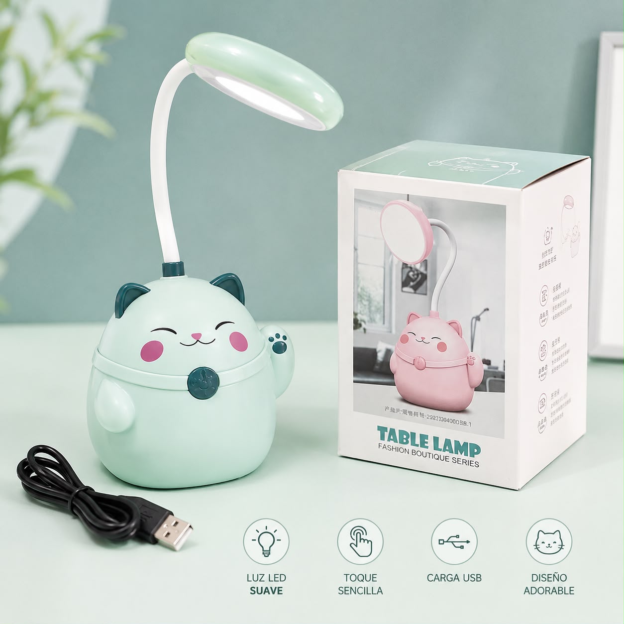 Lámpara de Mesa Gatito LED