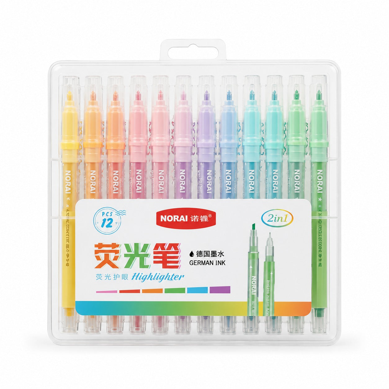 Set de 12 Resaltadores Pastel 2 en 1