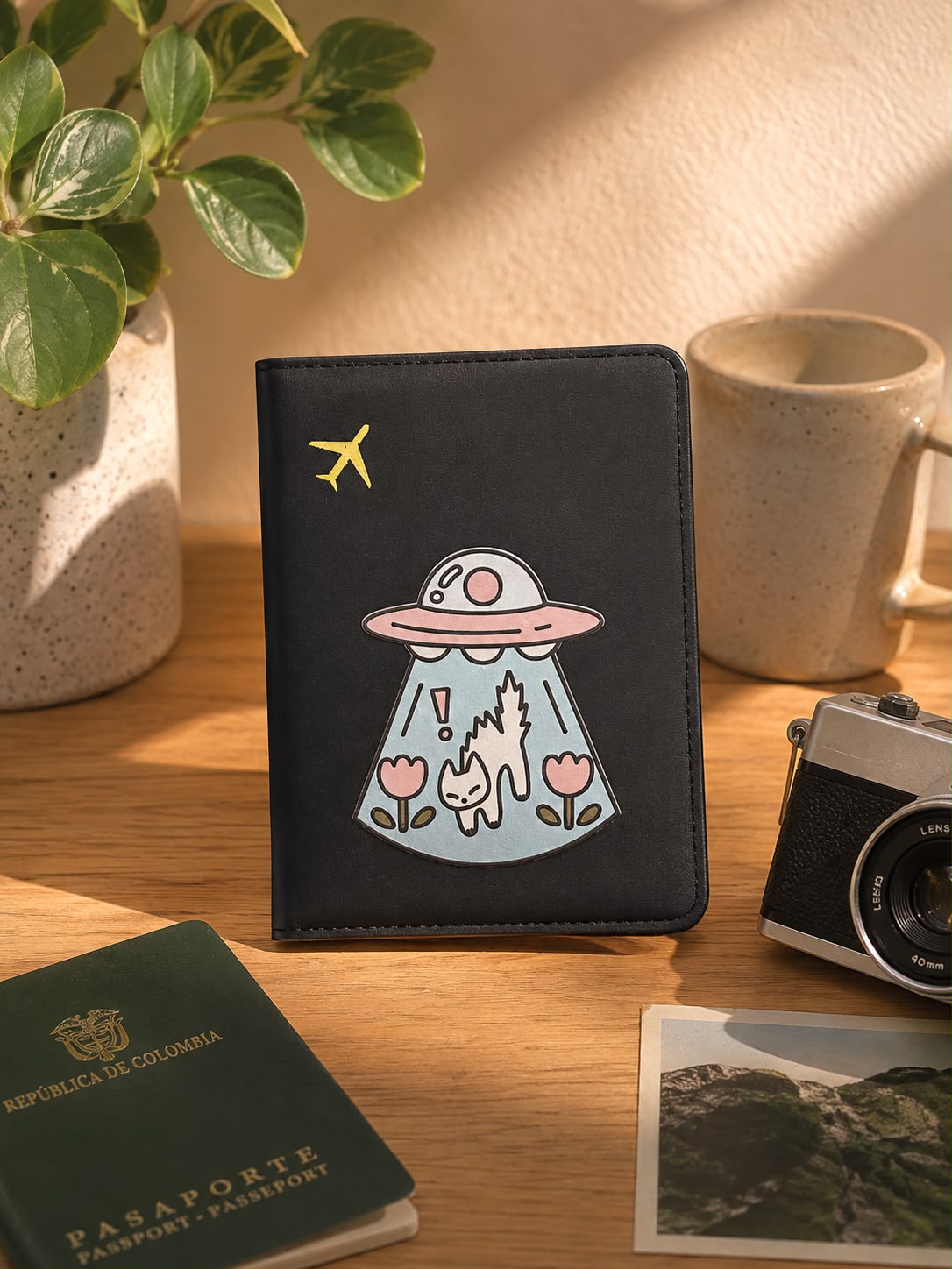 Porta pasaporte Gatito Ovni