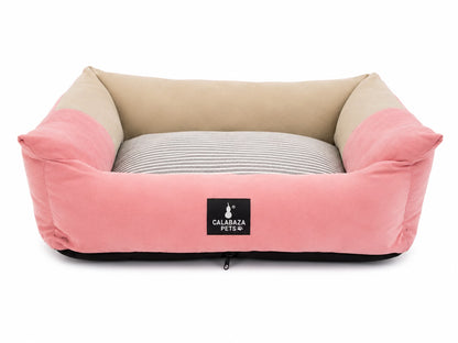 Cama Acolchada Rosa Rayas