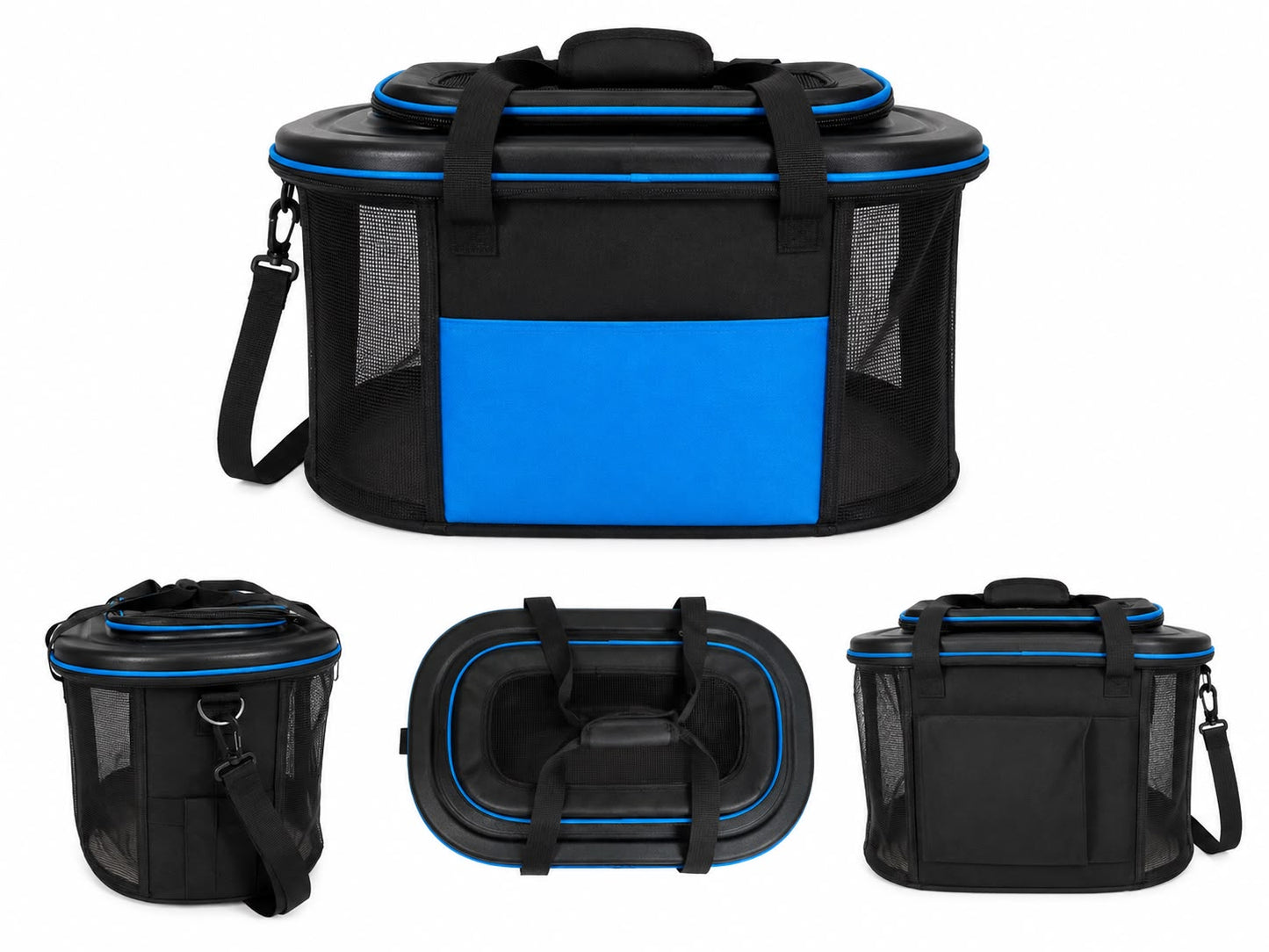 Morral Transportador Negro con Azul