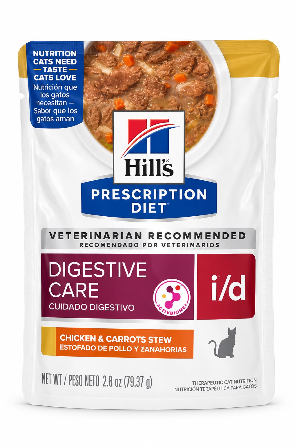 Comida Húmeda Para Gatos Sobre I/D Hills Digestive - Pollo y Zanahoria