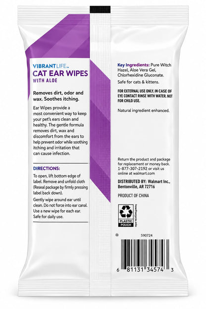 Toallitas para Limpiar las Orejas de Gatos y Gatitos