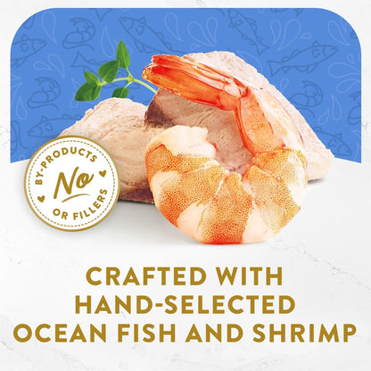 Fancy Feast Appetizers – Aperitivo de Pescado del Océano con Topping de Camarón en Caldo Delicado