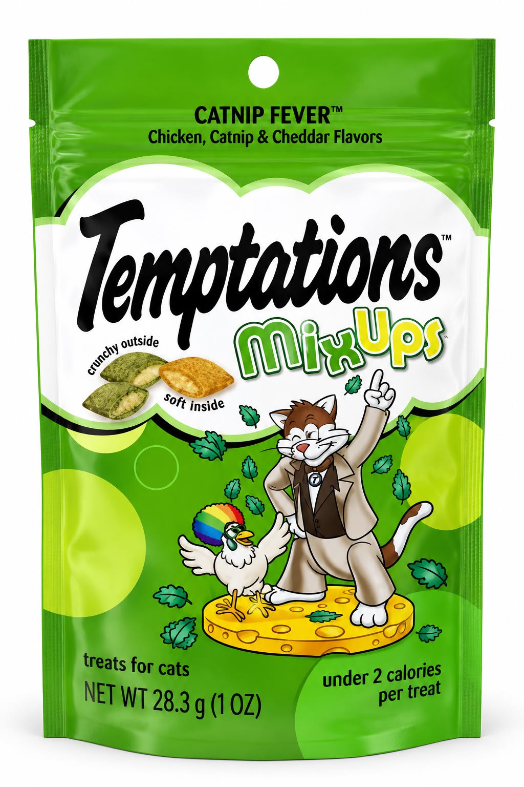Temptations MixUps Catnip Fever — Chicken, Catnip & Cheddar, presentación 28,3 g