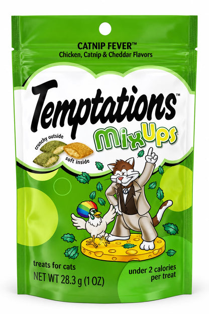 Temptations MixUps Catnip Fever — Chicken, Catnip & Cheddar, presentación 28,3 g
