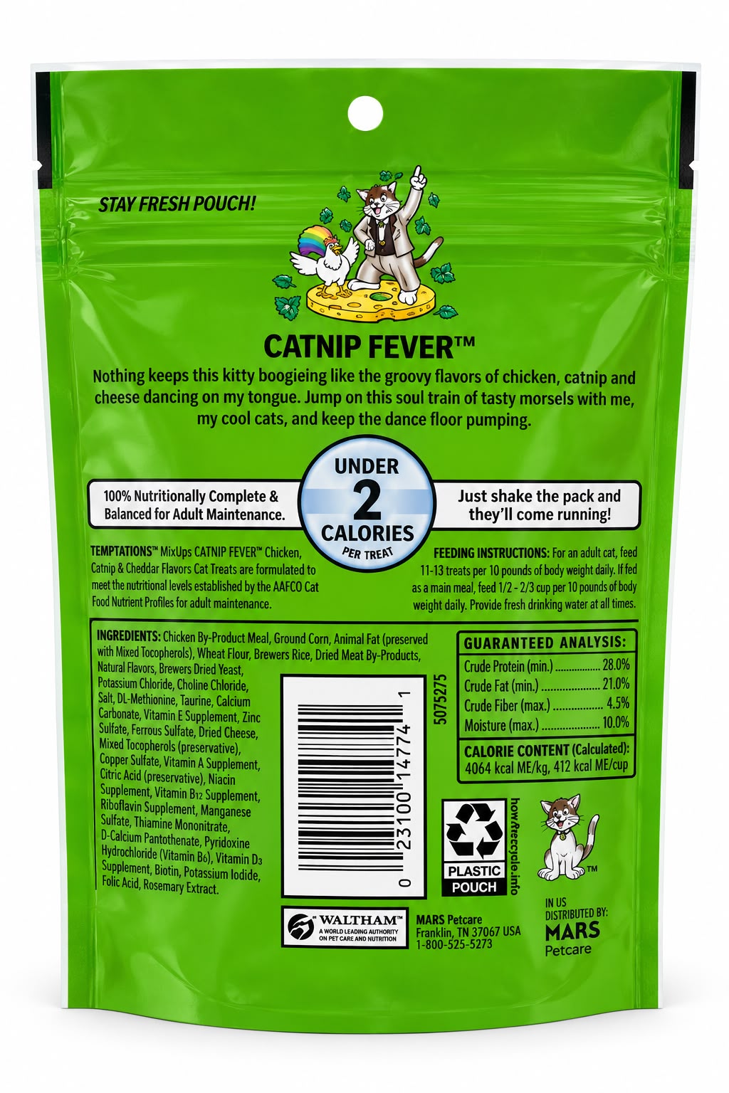 Temptations MixUps Catnip Fever — Chicken, Catnip & Cheddar, presentación 28,3 g