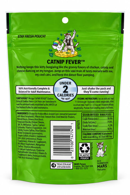 Temptations MixUps Catnip Fever — Chicken, Catnip & Cheddar, presentación 28,3 g